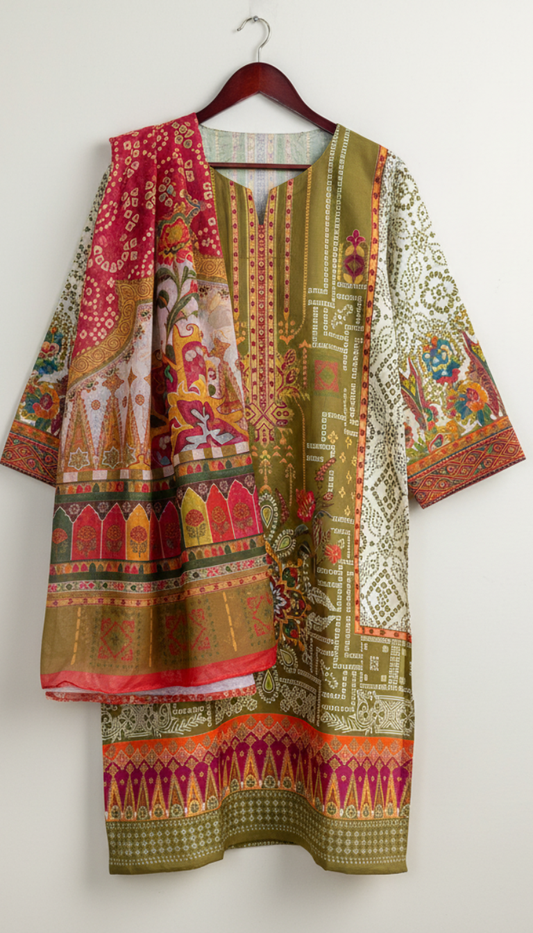 2 Piece Printed Slik