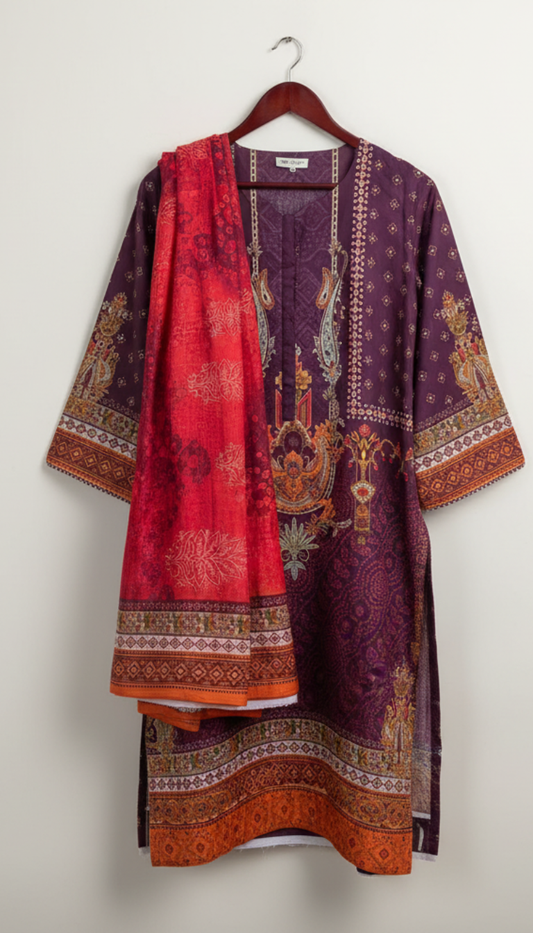 Printed Slik 2 Piece