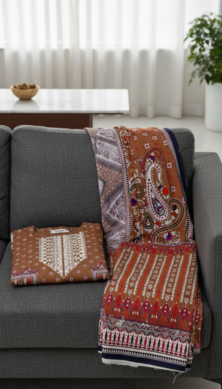 2 Piece Printed Khaddar