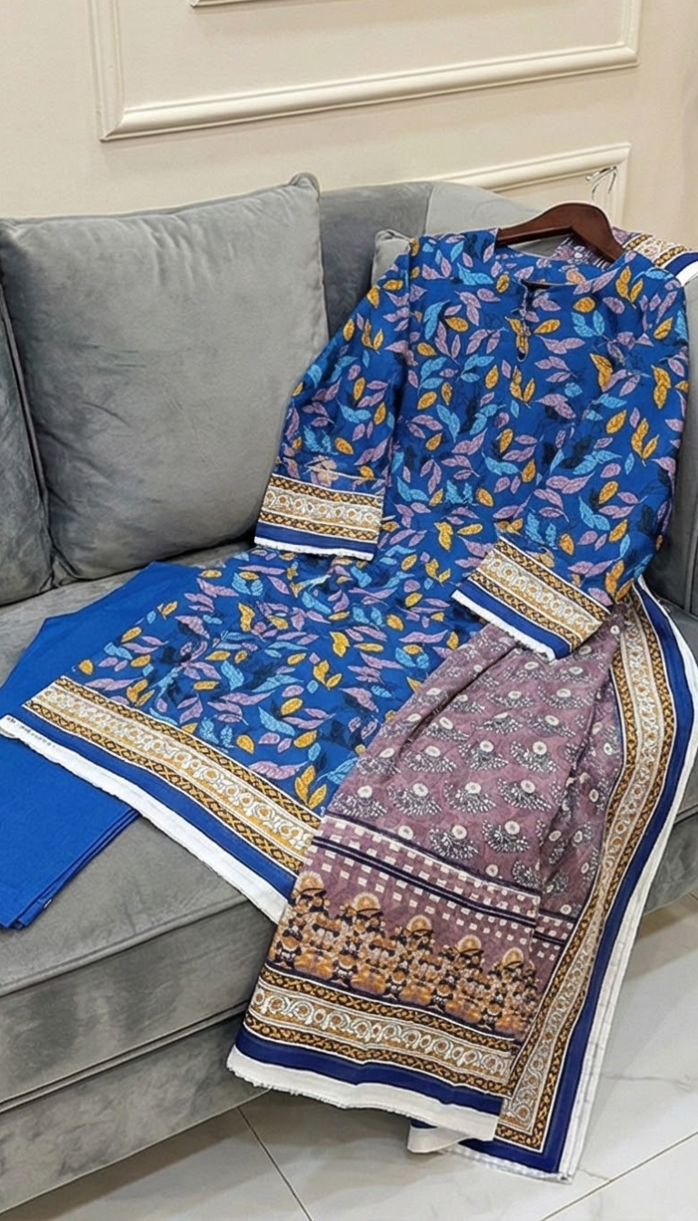 3 Piece Printed Airjet Lawn