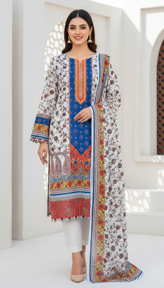 3 Piece Suit Printed Lawn