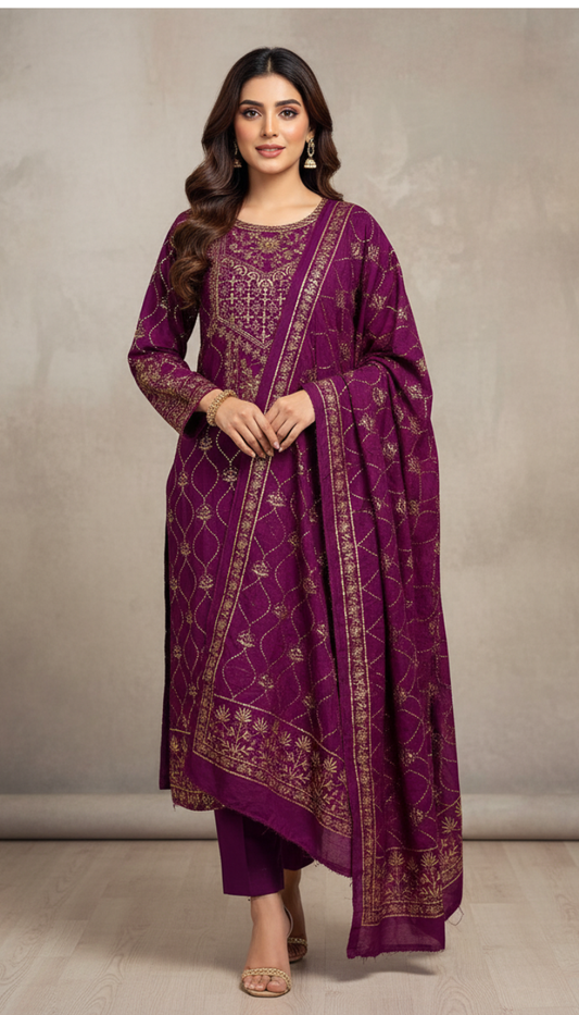 Silk Twisted Unstitched Suit