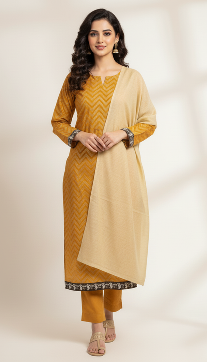 3 Piece Glitter Dyed Lawn