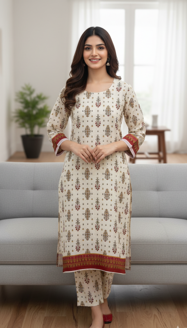 2 Piece Khaddar Printed