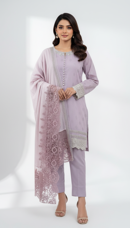 3 Piece Glitter Lawn