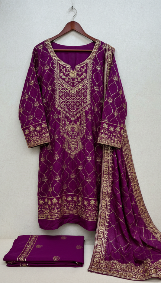 Silk Twisted Unstitched Suit