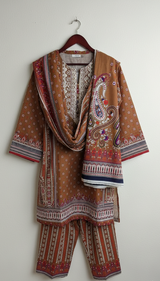 2 Piece Printed Khaddar