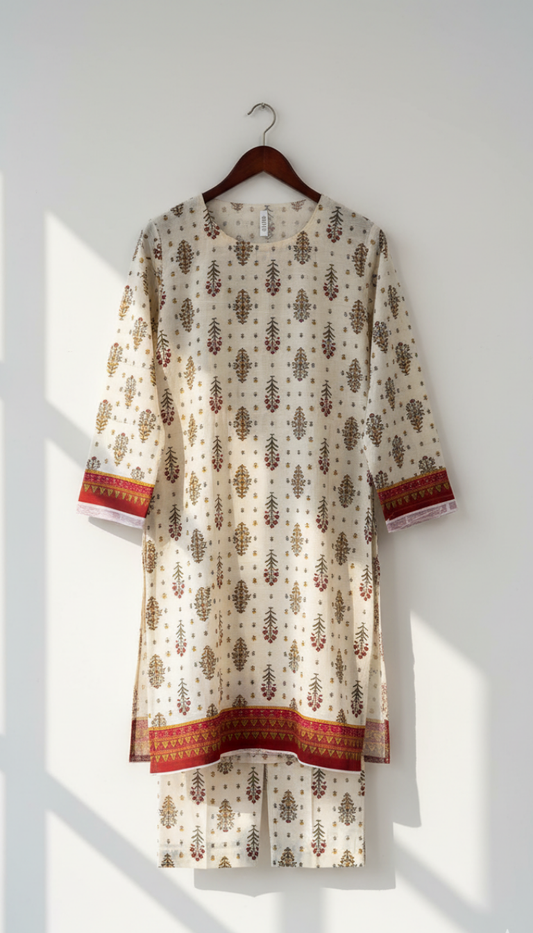 2 Piece Khaddar Printed