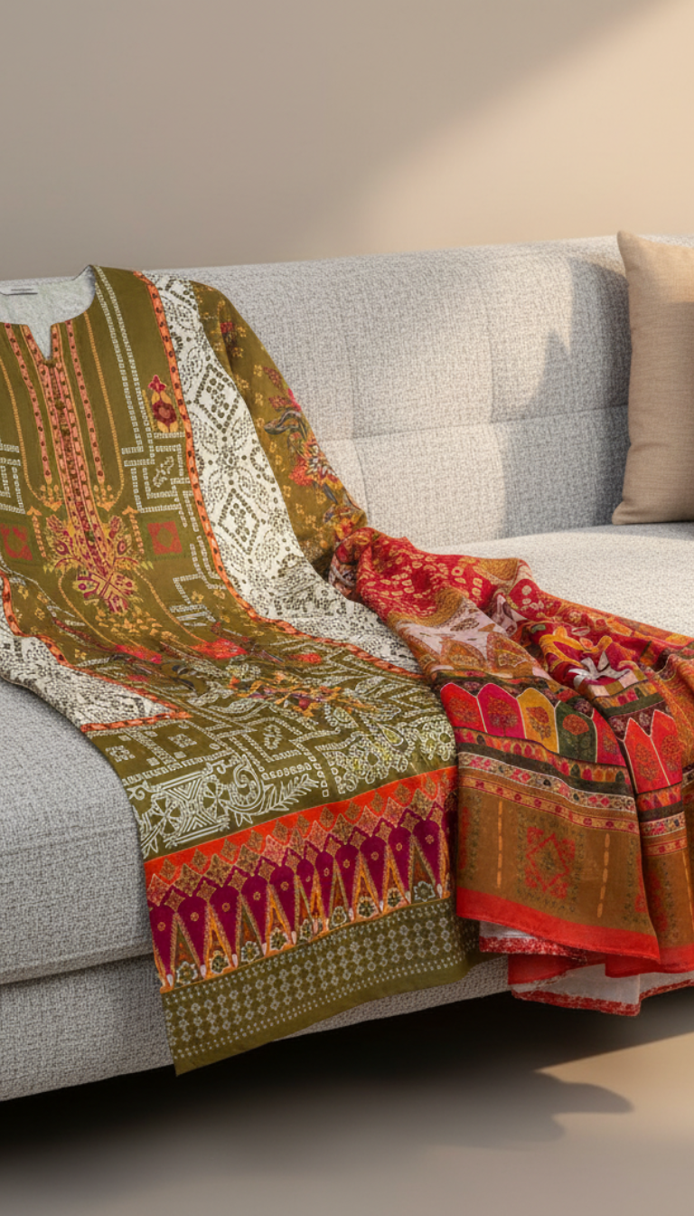 2 Piece Printed Slik