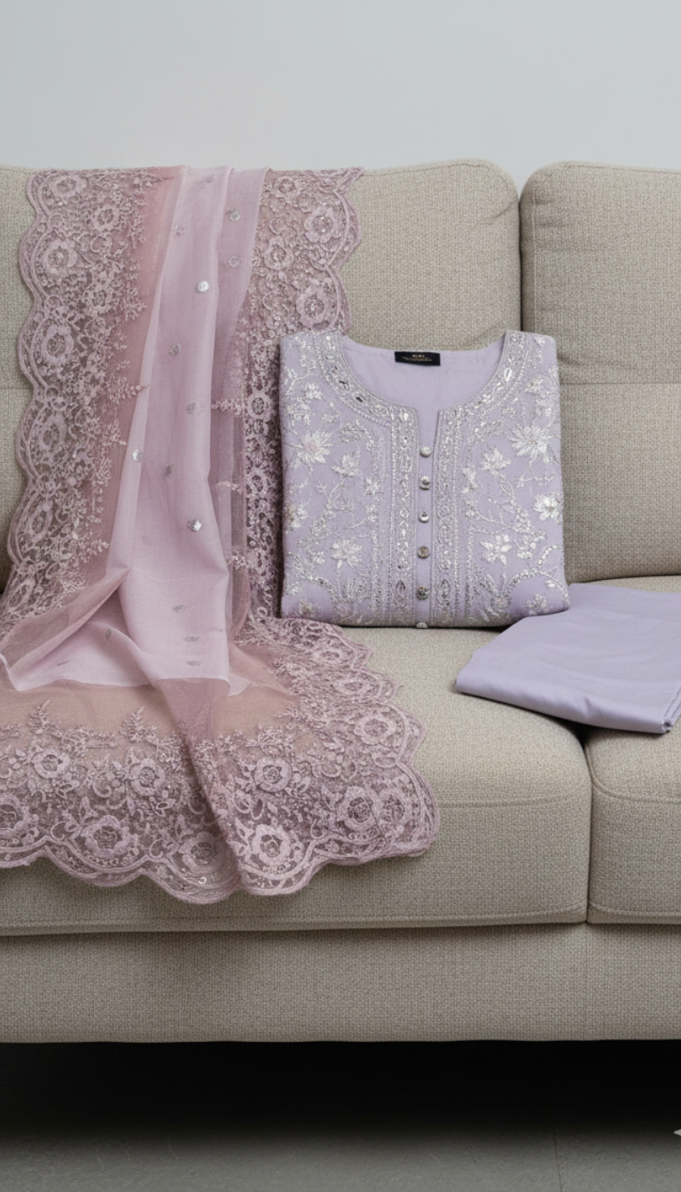 3 Piece Glitter Lawn