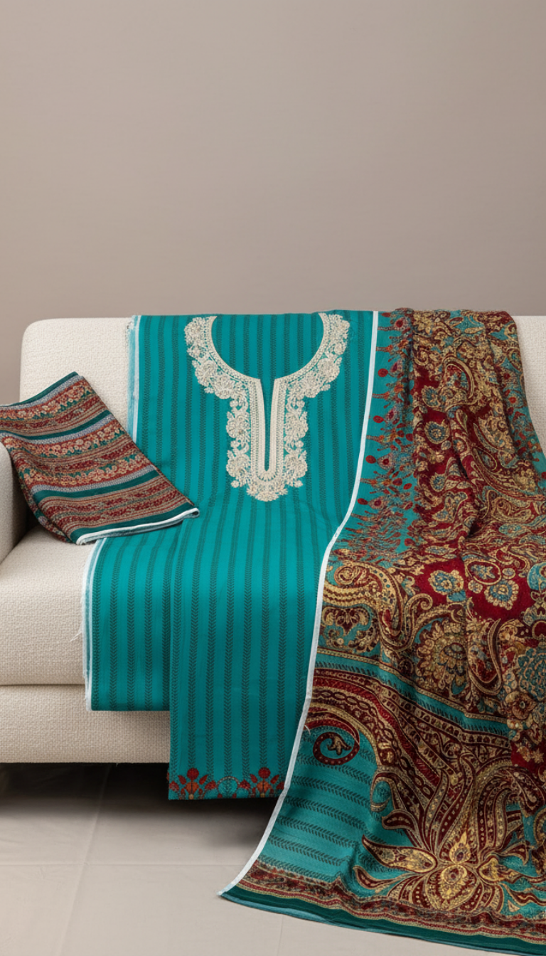 2 Piece Embroided Khaddar